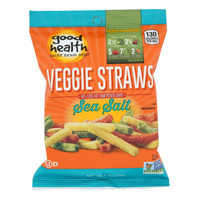 An image displaying Good Health Veggie Straws - Sea Salt - Case Of 24 - 1 Ounce. by Good Health
