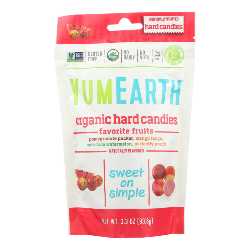 An image displaying Yummy Earth Organic Candy Drops Freshest Fruit - 3.3 Oz - Case Of 6 by Yumearth