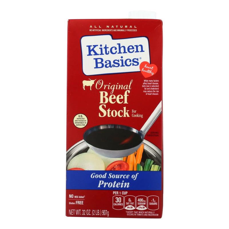 An image displaying Kitchen Basics Beef Stock - Case Of 12 - 32 Ounce by Kitchen Basics