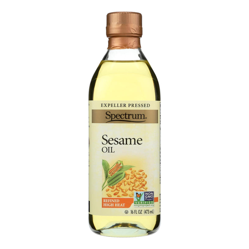 An image displaying Spectrum Naturals Refined Sesame Oil - Case Of 12 - 16 Fl Oz. by Spectrum Naturals