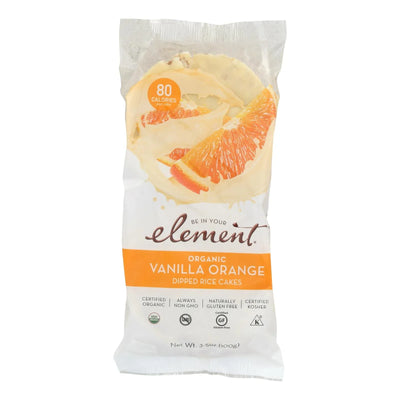 An image displaying Element Organic Dipped Rice Cakes - Vanilla Orange - Case Of 6 - 3.5 Ounce by Element