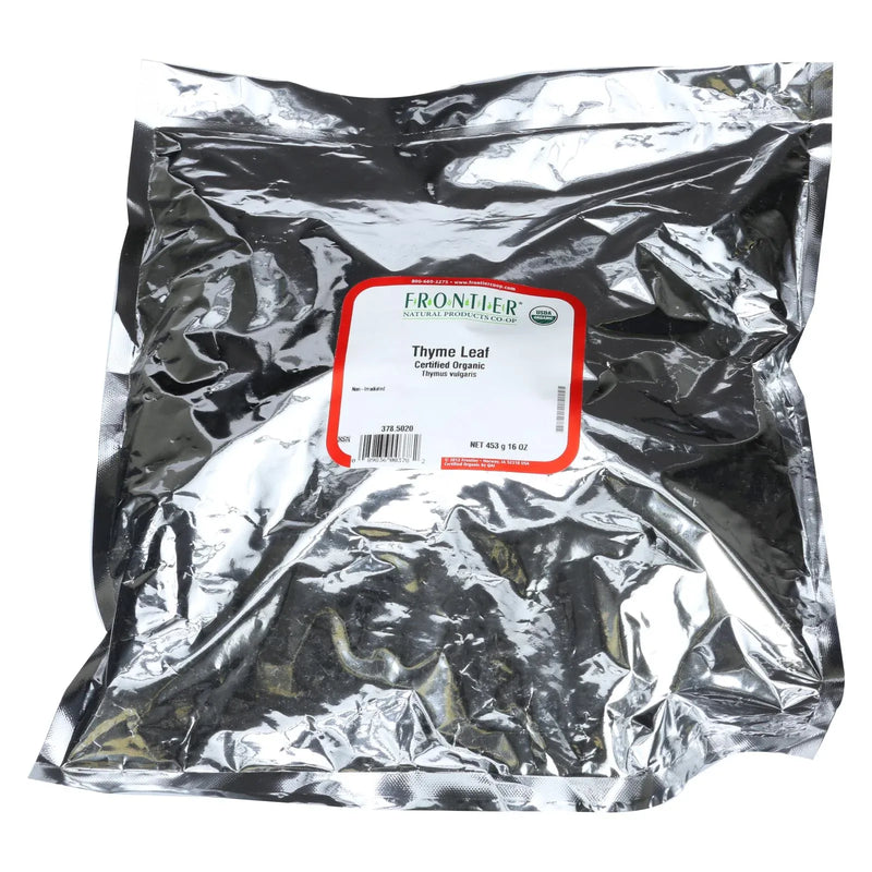 An image displaying Frontier Herb Thyme Leaf Organic Whole Fancy Grade - Single Bulk Item - 1lb by Frontier Herb