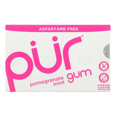 An image displaying Pur Gum - Pomegranate Mint - Aspartame Free - 9 Pieces - 12.6 G - Case Of 12 by Pur Gum