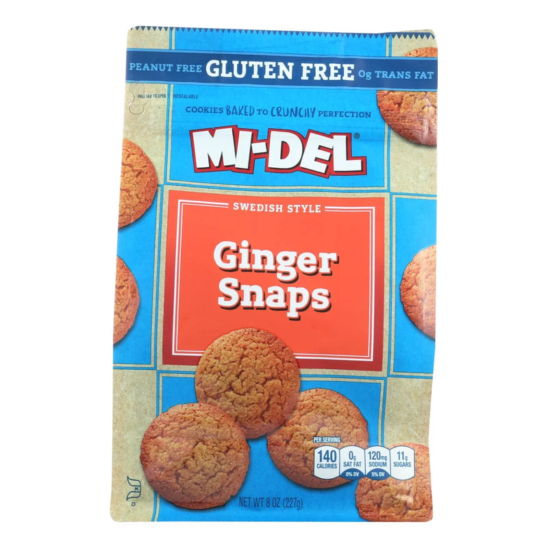 An image displaying Midel Cookies - Ginger Snaps - Case Of 8 - 8 Ounce by Midel