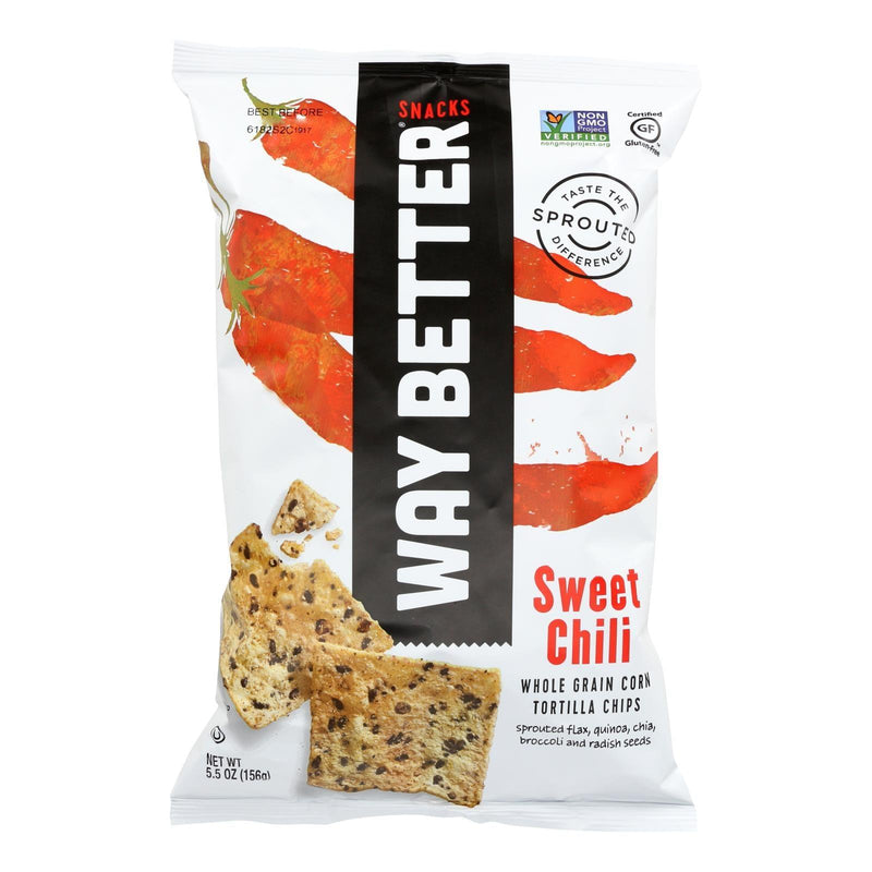 Way Better Snacks Tortilla Chips - Sweet Chili - Case Of 12 - 5.5 Ounce