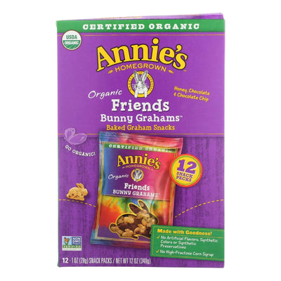An image displaying Annie's Homegrown Snack Pack - Organic - Bunny Grahms - Frd - 12 - Case Of 4 - 12/1 Ounce by Annie's Homegrown