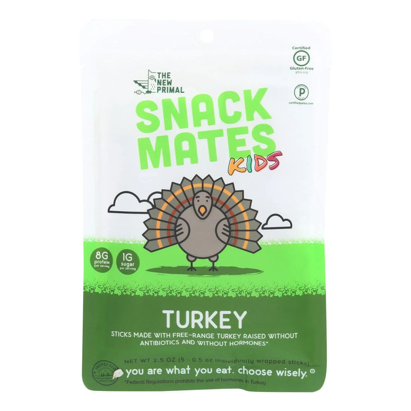 The New Primal Snack Mates Turkey Sticks  - Case Of 8 - 2.5 Ounce