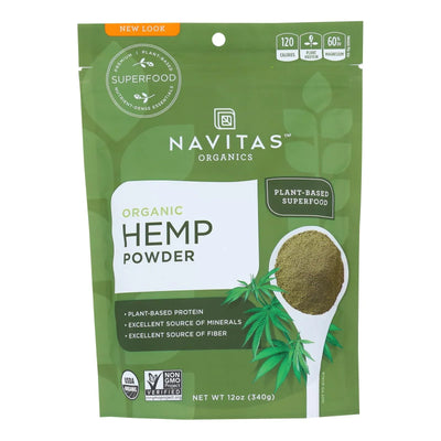 An image displaying Navitas Naturals Protein Powder - Organic - Hemp - Raw - 12 Ounce - Case Of 6 by Navitas Organics