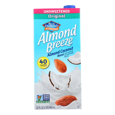 An image displaying Almond Breeze - Almond Coconut Milk - Unsweetened - Case Of 12 - 32 Ounce by Almond Breeze