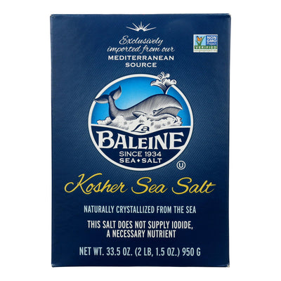 An image displaying La Baleine Sea Salt - Kosher Sea Salt - Case Of 9-33.5 Oz by La Baleine Sea Salt