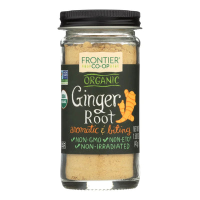 An image displaying Frontier Herb Ginger Root - Organic - Ground - 1.5 Ounce by Frontier Herb