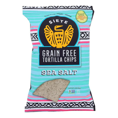 An image displaying Siete - Tort Chip Sea Salt Green Free - Case Of 24 - 1 Ounce by Siete