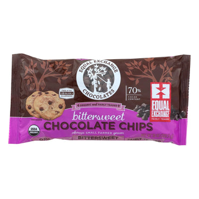 An image displaying Equal Exchange Organic Bittersweet Chocolate Chips - Bittersweet Chocolate Chips - Case Of 12 - 10 Ounce. by Equal Exchange