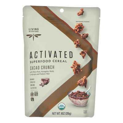 An image displaying Living Intentions Cereal - Organic - Superfood - Cacao Crunch - 9 Ounce - Case Of 6 by Living Intentions