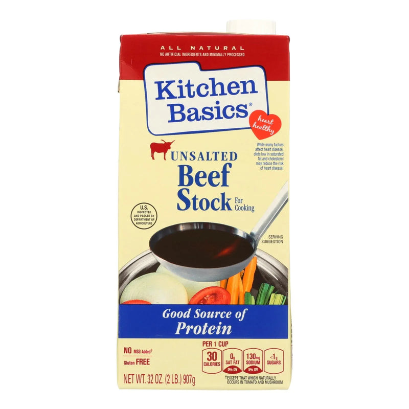 An image displaying Kitchen Basics Beef Stock - Case Of 12 - 32 Ounce by Kitchen Basics