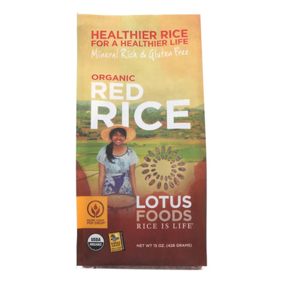 An image displaying Lotus Foods Heriloom Bhutan Red Rice - Case Of 6 - 15 Ounce. by Lotus Foods
