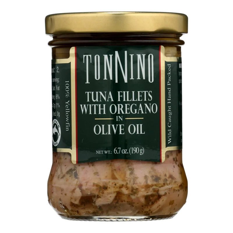 An image displaying Tonnino Tuna Fillets - Oregano Olive Oil - Case Of 6 - 6.7 Ounce. by Tonnino Tuna