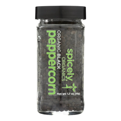 An image displaying Spicely Organics - Organic Peppercorn - Black Whole - Case Of 3 - 1.7 Ounce by Spicely Organics