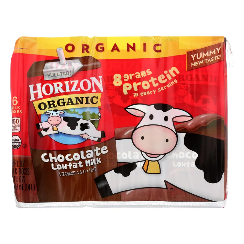 Horizon Organic Dairy Milk - Organic - 1 Percent - Lowfat - Box - Chocolate - 6/8 Ounce - Case Of 3