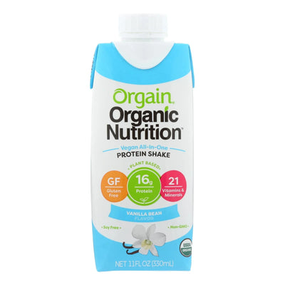 An image displaying Orgain Organic Nutritional Shakes - Sweet Vanilla Bean - Case Of 12 - 11 Ounce by Orgain