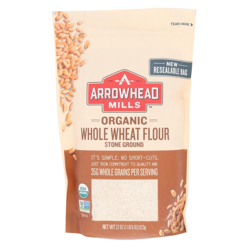 Arrowhead Mills - Organic Whole Wheat Flour - Stone Ground - Case Of 6 - 22 Ounce
