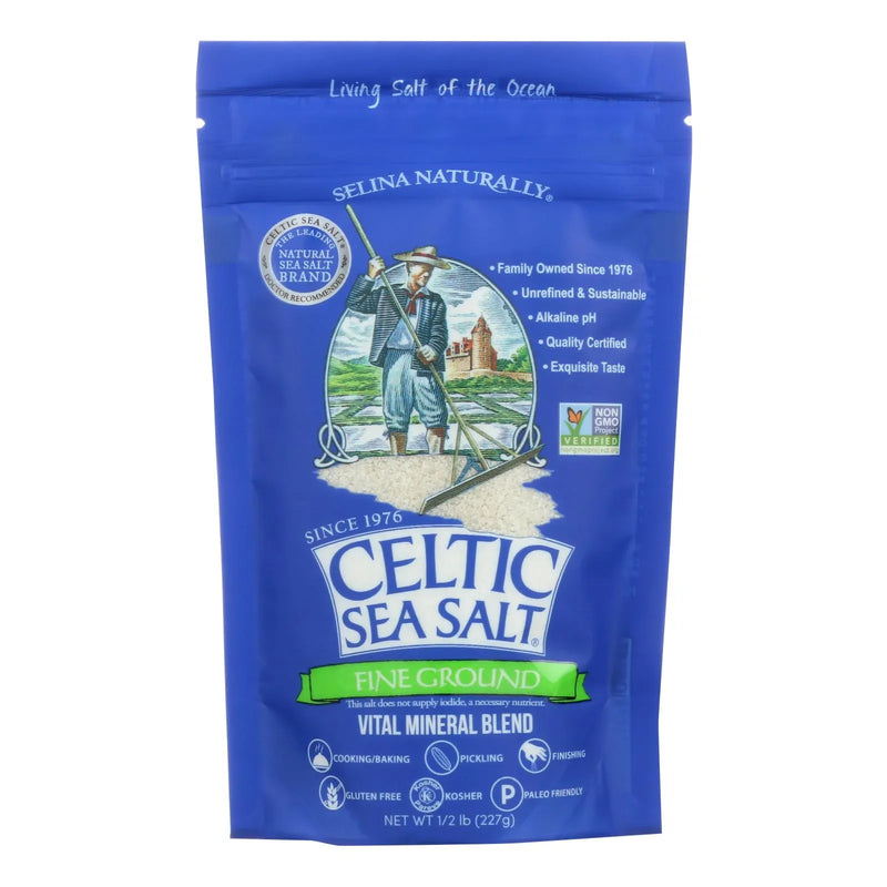 An image displaying Celtic Sea Salt - Fine Ground Sea Salt - Case Of 6 by Celtic Sea Salt