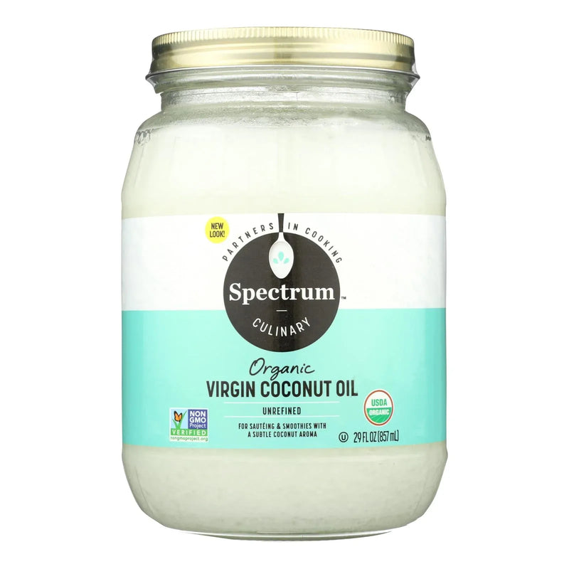 An image displaying Spectrum Naturals Coconut Oil - Organic - Virgin - Unrefined - 29 Ounce by Spectrum Naturals