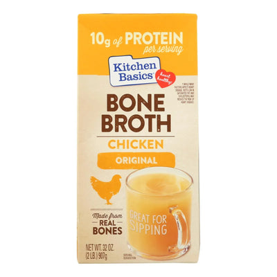 An image displaying Kitchen Basics Bone Broth Chicken - Case Of 12 - 32 Fz by Kitchen Basics