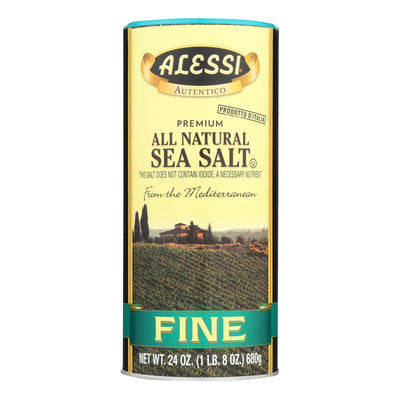 An image displaying Alessi - Mediterranean Sea Salt - Fine - Case Of 6 - 24 Ounce by Alessi