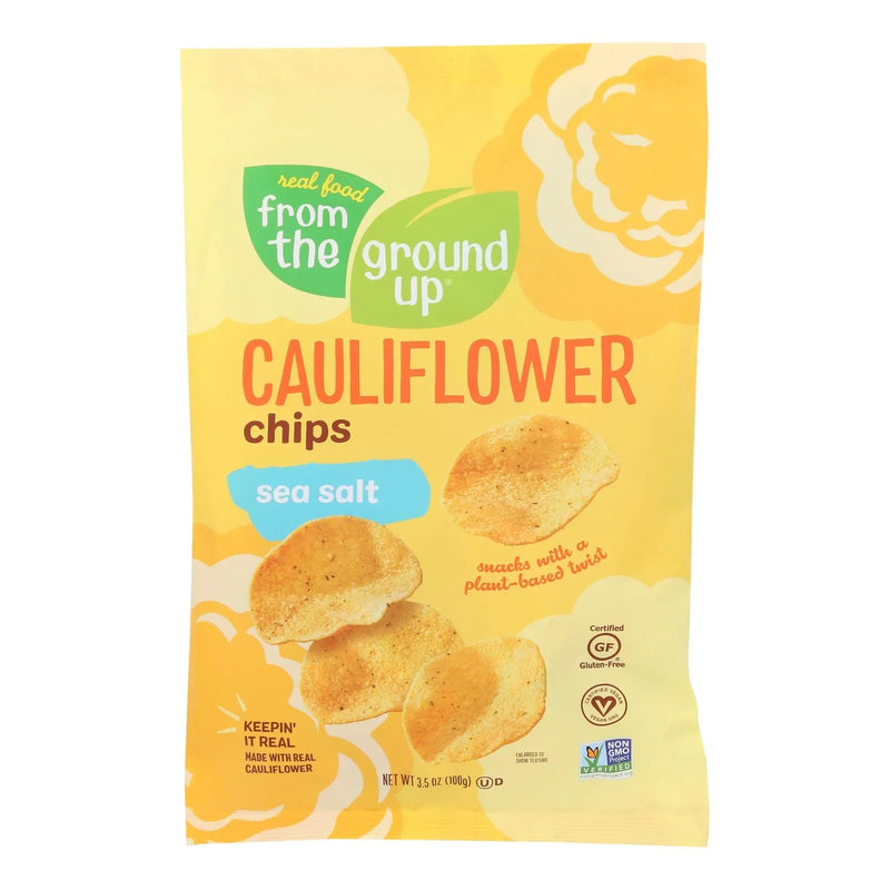 From The Ground Up Sea Salt Cauliflower Chips - Case Of 12 - 3.5 Ounce