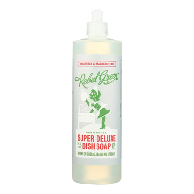 An image displaying Rebel Green Dish Soap - Deluxe - Unscented - Case Of 4 - 16 Ounce by Rebel Green