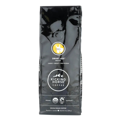 An image displaying Kicking Horse Coffee - Whole Bean - Smart Ass - Case Of 6 - 10 Oz. by Kicking Horse