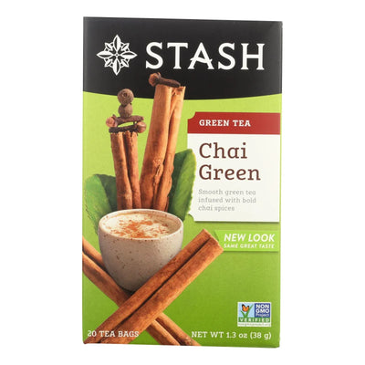 An image displaying Stash Tea Chai Green Tea - Case Of 6 - 20 Bags by Stash Tea