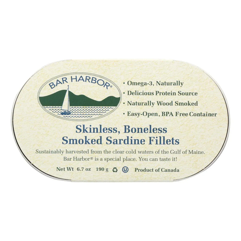 An image displaying Bar Harbor - Smoked Sardine Fillets - Case Of 12 - 6.7 Ounce by Bar Harbor
