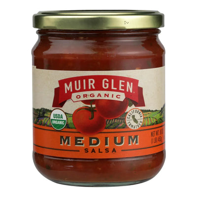 An image displaying Muir Glen Organic Medium Salsa - Tomato - Case Of 12 - 16 Ounce. by Muir Glen