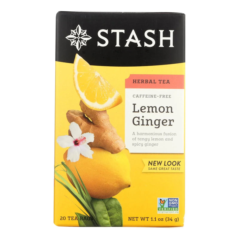 An image displaying Stash Tea - Herbal - Lemon Ginger - 20 Bags - Case Of 6 by Stash Tea
