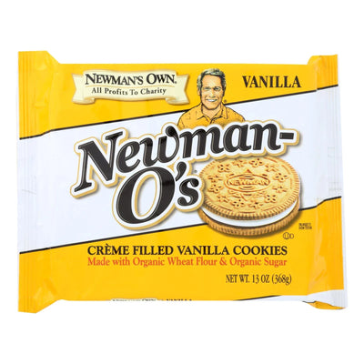 An image displaying Newman's Own Organics Creme Filled Cookies - Vanilla - Case Of 6 - 13 Ounce. by Newman's Own Organics