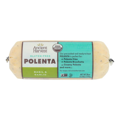 An image displaying Food Merchants Organic Polenta - Basil Garlic - Case Of 12 - 18 Ounce by Food Merchants