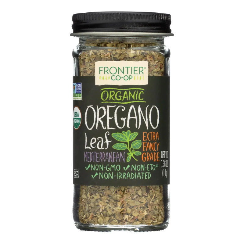 An image displaying Frontier Herb Oregano Leaf - Organic - Flakes - Cut And Sifted - Fancy Grade - .36 Ounce by Frontier Herb