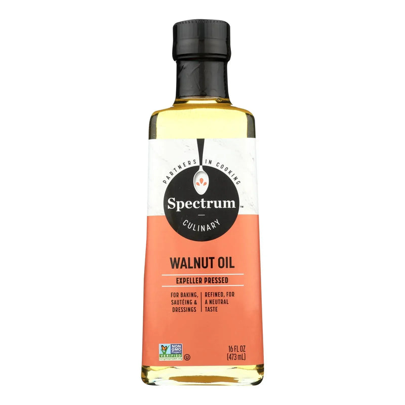 An image displaying Spectrum Naturals Refined Walnut Oil - Case Of 12 - 16 Fl Ounce. by Spectrum Naturals