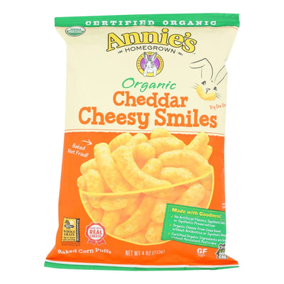An image displaying Annie's Homegrown Cheese Puffs Cheddar - Case Of 12 - 4 Ounce by Annie's Homegrown