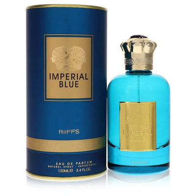 An image displaying Riiffs Imperial Blue by Riiffs Eau De Parfum Spray 3.4 oz for Men by Riiffs