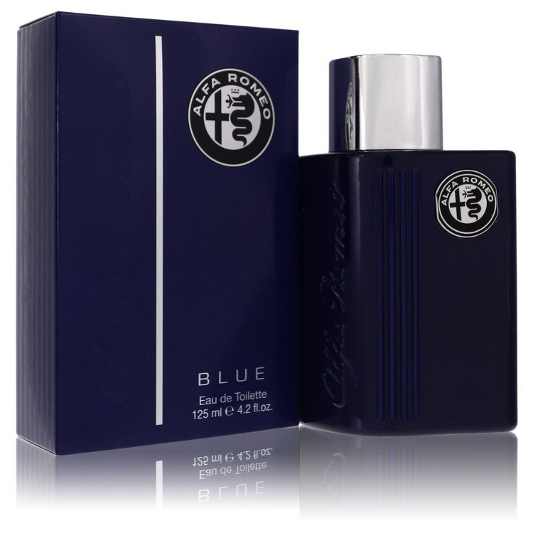 An image displaying Alfa Romeo Blue by Alfa Romeo Eau De Toilette Spray 4.2 oz for Men by Alfa Romeo