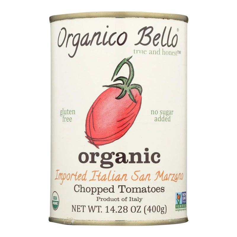 An image displaying Organico Bello Tomatoes - Organic - Chopped - Case Of 12 - 14.28 Ounce by Organico Bello