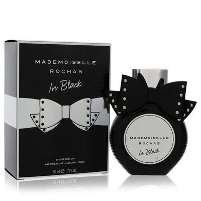 An image displaying Mademoiselle Rochas In Black by Rochas Eau De Parfum Spray 1.7 oz for Women by Rochas