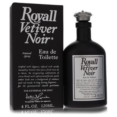 An image displaying Royall Vetiver Noir by Royall Fragrances Eau Toilette Spray 4 for Men by Royall Fragrances