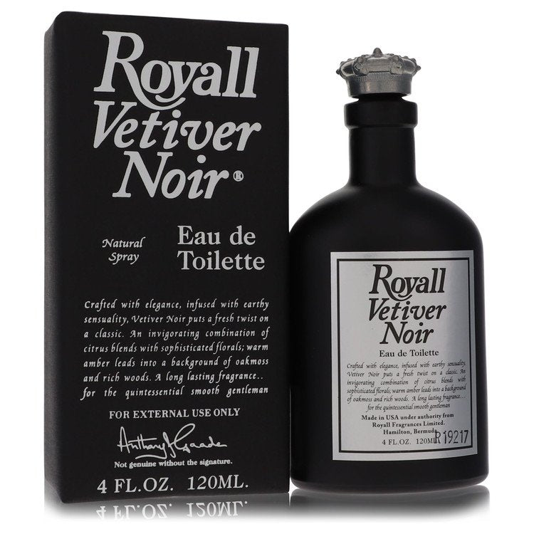 An image displaying Royall Vetiver Noir by Royall Fragrances Eau Toilette Spray 4 for Men by Royall Fragrances