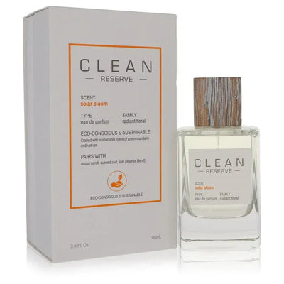 An image displaying Clean Reserve Solar Bloom by Clean Eau De Parfum Spray 3.4 oz for Women by Clean