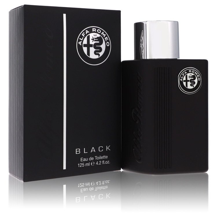 An image displaying Alfa Romeo Black by Alfa Romeo Eau De Toilette Spray 4.2 oz for Men by Alfa Romeo