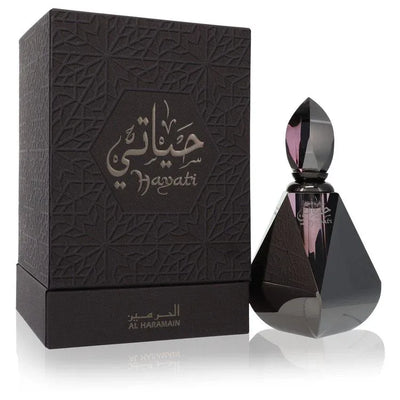 An image displaying Al Haramain Hayati by Al Haramain Eau De Parfum Spray 0.4 oz for Women by Al Haramain